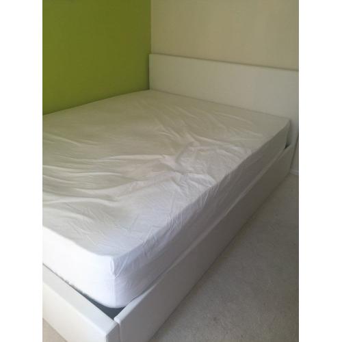 White King Size Bed Ottoman Bed + Mattress + Memory Foam Pillow (as freebeeies)