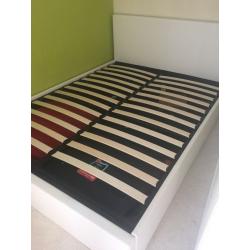 White King Size Bed Ottoman Bed + Mattress + Memory Foam Pillow (as freebeeies)