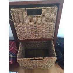 Brown wicker draw unit