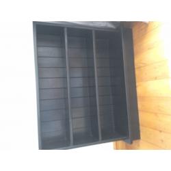 Bookcase black three shelves