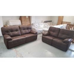 BRAND NEW Axis From ScS LEATHER 3 Seater Manual Recliner & 2 Seater Manual Recliner ***CAN DELIVER**