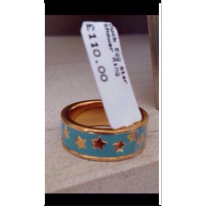 Brand New! Astley Clarke 18ct gold vermeil enamel ring