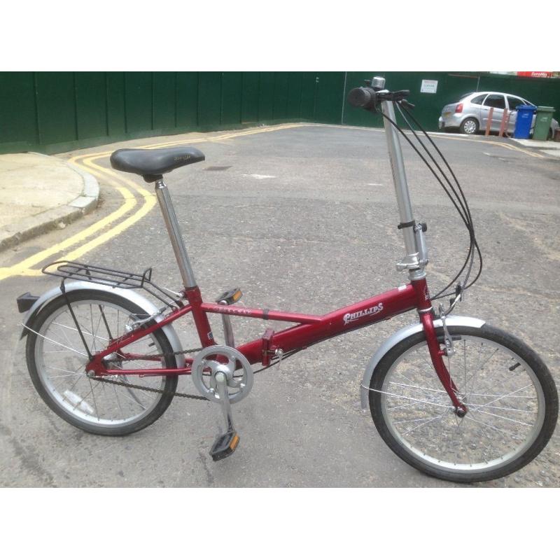 Raleigh Phillips 'Parkway' 3 speed Red folding bike fold up bicycle
