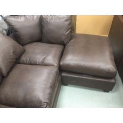 Brown Leather Corner Sofa ..Brand New and Never Used