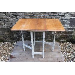 Gateleg Barley Twisted Table - Shabby Chic - Hand Painted in Annie Sloan Country Grey Chalk Paint