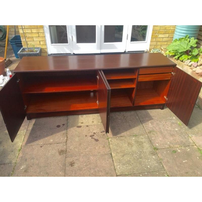 Contemporary 70s mahogany sideboard