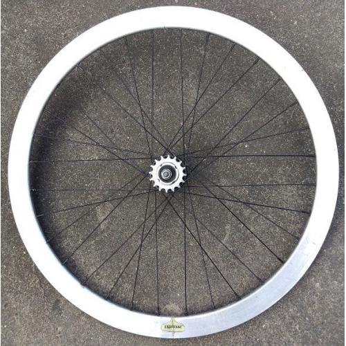 Espresso Polished Silver 700c Alloy Rear Wheel