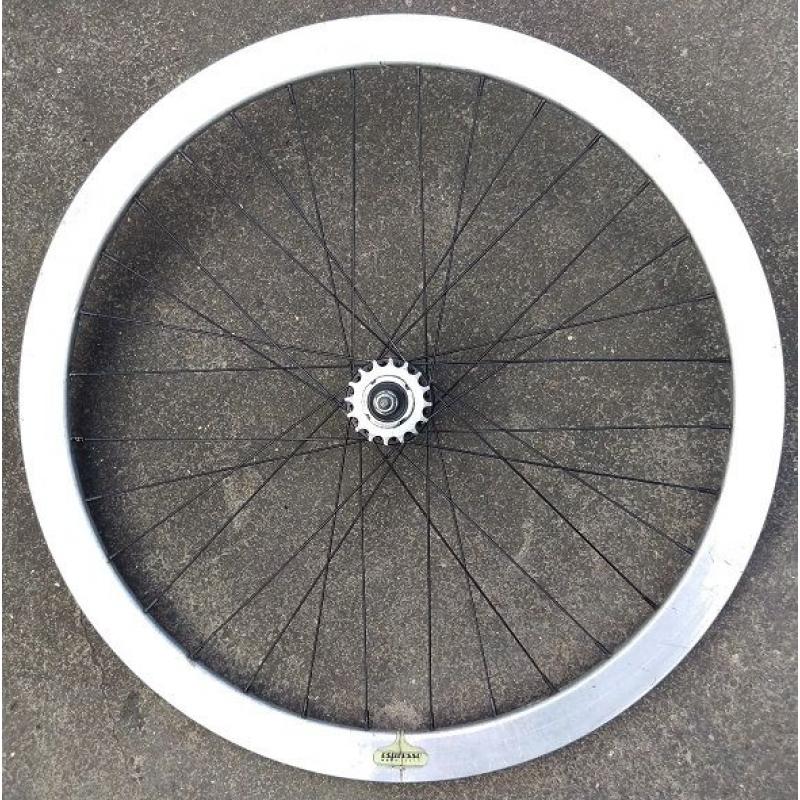 Espresso Polished Silver 700c Alloy Rear Wheel