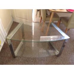 Glass coffee table
