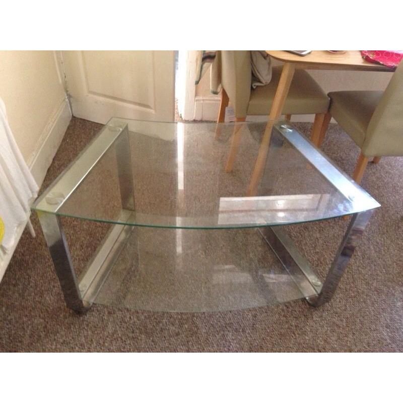 Glass coffee table