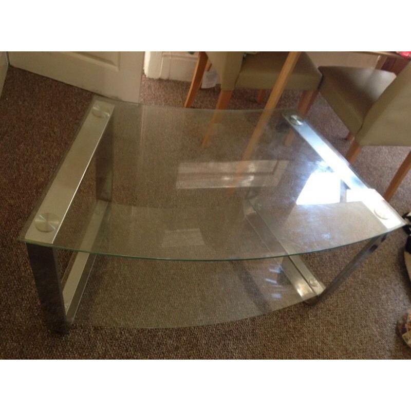 Glass coffee table