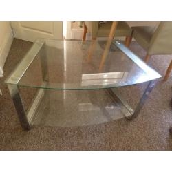 Glass coffee table
