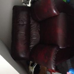 3 piece leather suite and storage stool