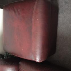 3 piece leather suite and storage stool
