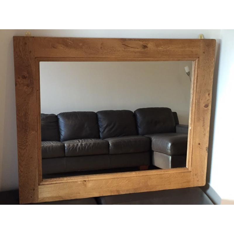 Rustic oak mirror