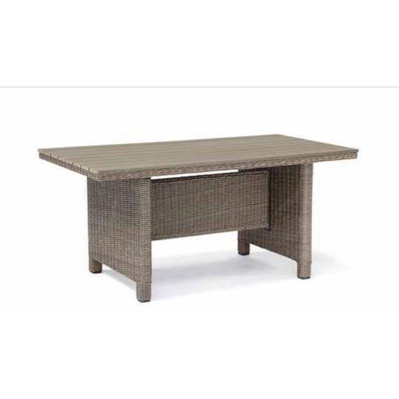 Brand New Patio Dining Table Rattan Glass Top Blue Diamond Panama flat packed 150cm by 80cm