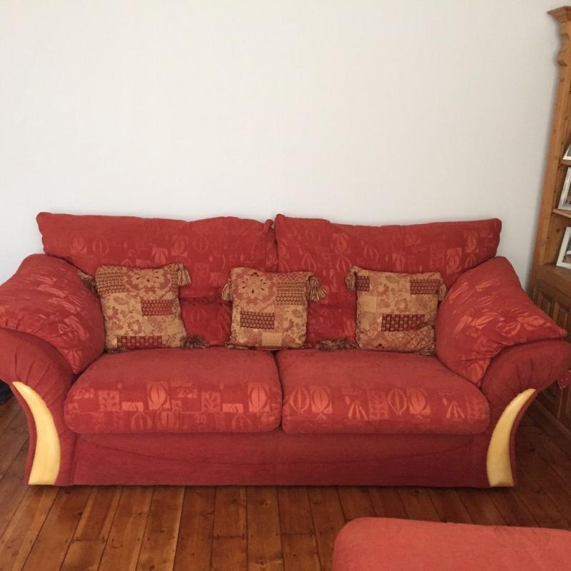 3&2 seater sofas clean good condition & very comfortable large footstool inc