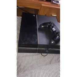 PlayStation 4 with 2 games and one controller