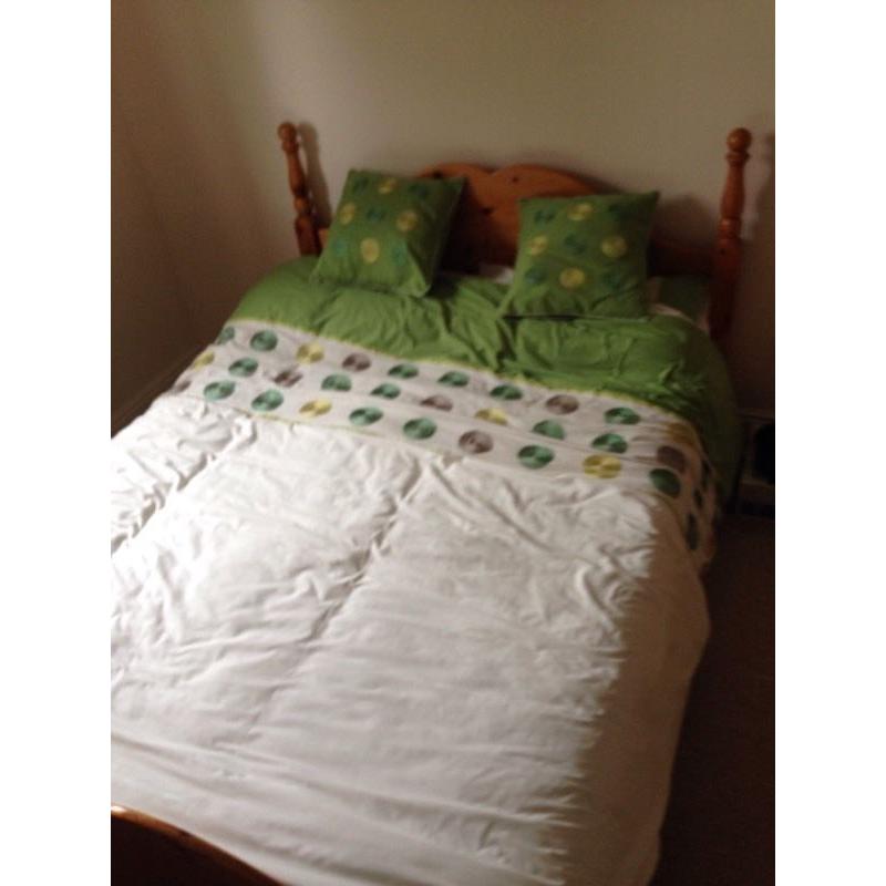 Pine double bed