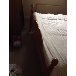 Pine double bed