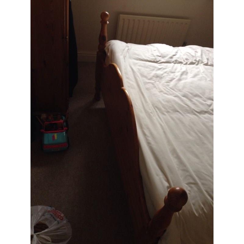 Pine double bed