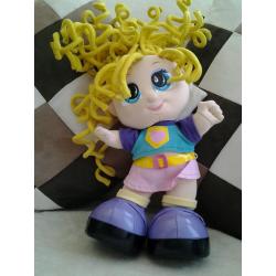 Cotton Dress Doll with BENDY WIRE HAIR ( GREAT for playing hairdressing ) App 14" tall without Hair
