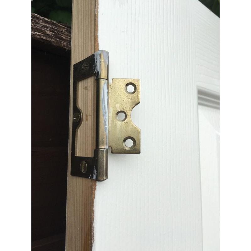 2 internal 3 panel wooden doors-white
