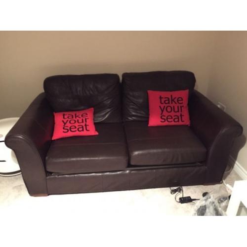2 Seater Dark Brown Sofa