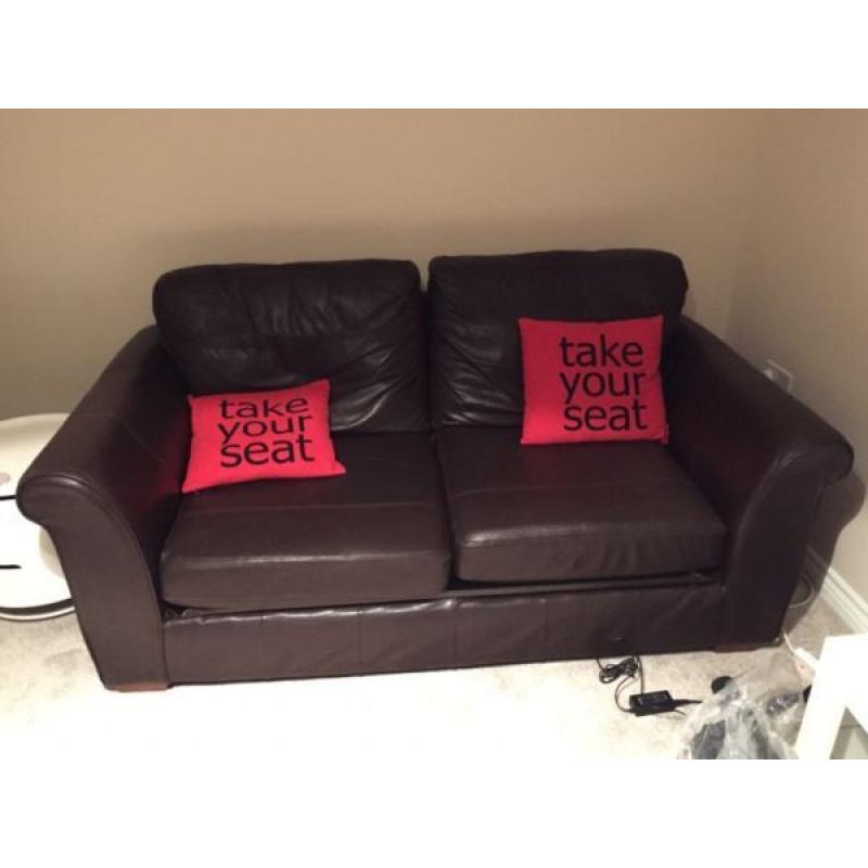 2 Seater Dark Brown Sofa
