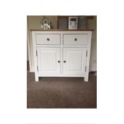 White Sideboard With Wooden Top