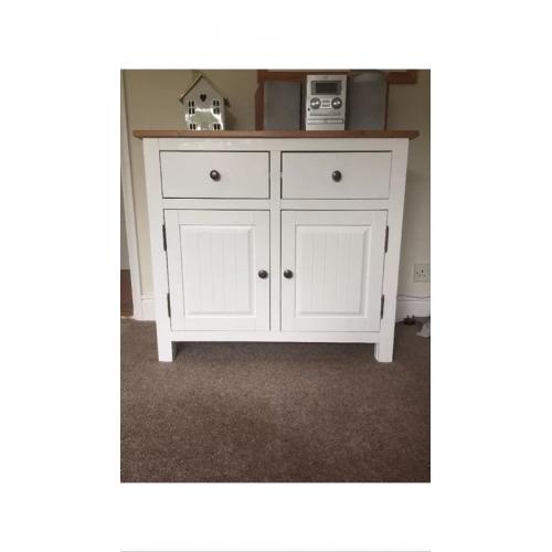 White Sideboard With Wooden Top