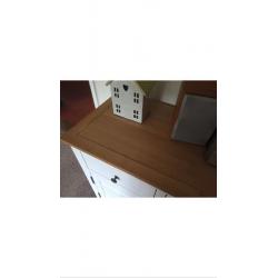 White Sideboard With Wooden Top