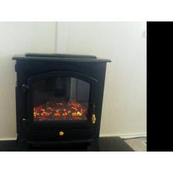 Flame effect electric stove