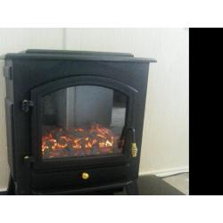 Flame effect electric stove