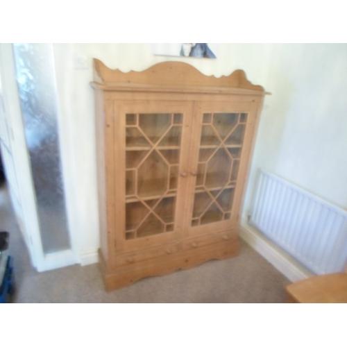 Pine display cabinet.
