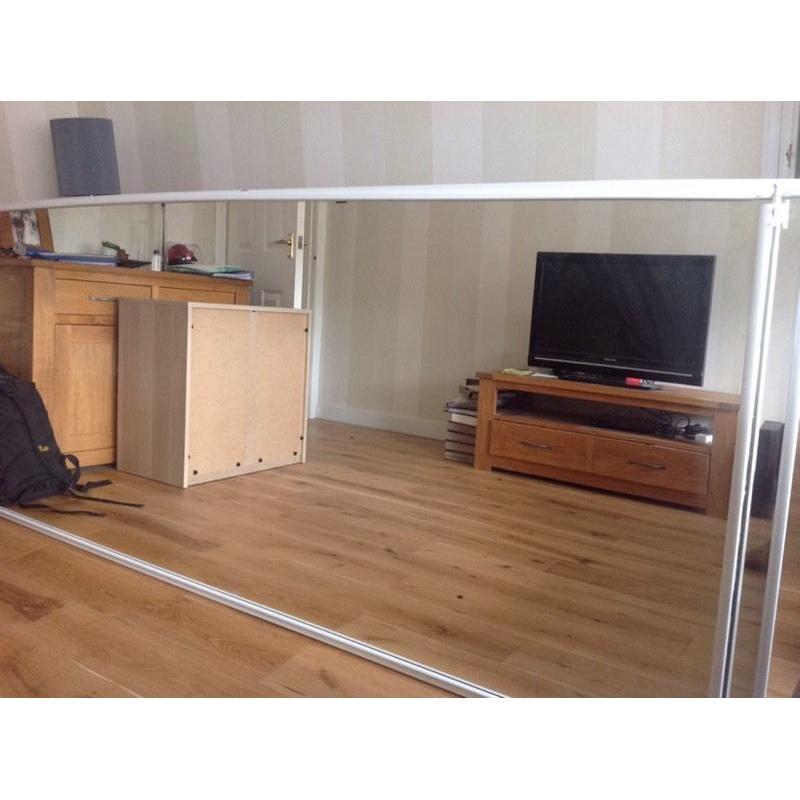 Mirrored sliding wardrobe doors x2