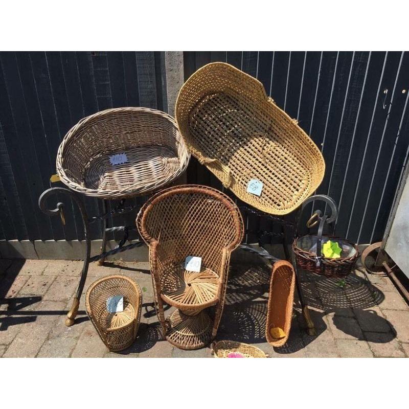 Vintage Wicker Tray Cane Bamboo Tableware Retro Rustic Country Shabby Chic
