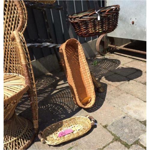 Vintage Wicker Tray Cane Bamboo Tableware Retro Rustic Country Shabby Chic