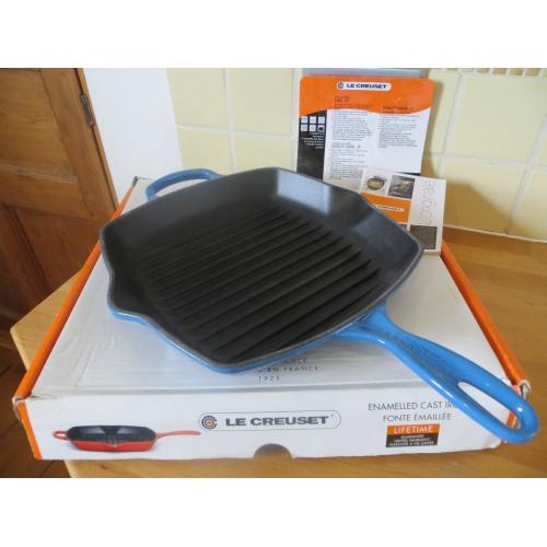 BRAND NEW LE CREUSET GRIDDLE PAN SKILLET (26) MARSEILLE BLUE