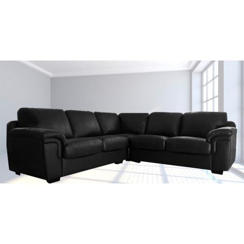BRAND NEW LEATER CORNER SOFA SUITE IN BLACK