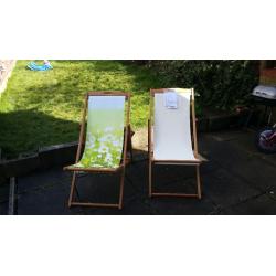 Garden Deck Chair - Cream or Meadow Flowers. (2 available)