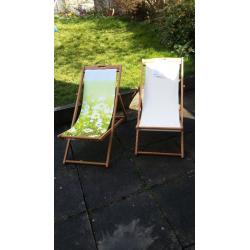 Garden Deck Chair - Cream or Meadow Flowers. (2 available)