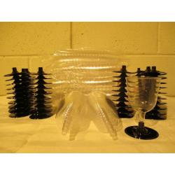 JOB LOT BUNDLE OF 200 TWO HUNDRED BRAND NEW PLASTIC DISPOSABLE WINE GLASSES PERFECT FOR PARTIES