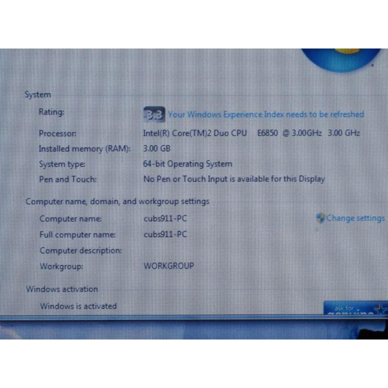 HP Ultra Small 7800 full WiFi seup, 3ghz x 2, 4gb,160gb, Win7, MS Office, 17" LCD, Can Deliver 80