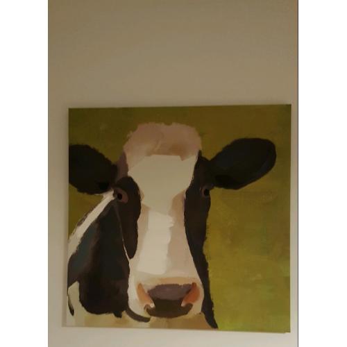 Green cow canvas picture