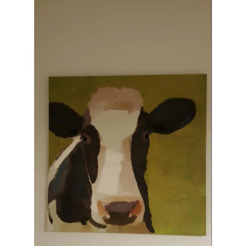 Green cow canvas picture