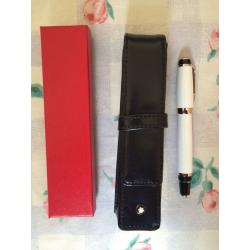 Mont Blanc White pen with leather case