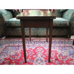 ANTIQUE GEORGIAN FOLD OVER TEA / CARD / SIDE TABLE SOLID MAHOGANY