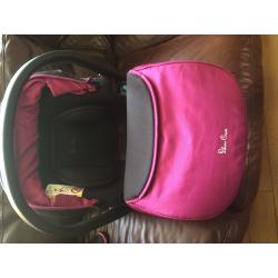 Silver cross new born car seat in raspberry.