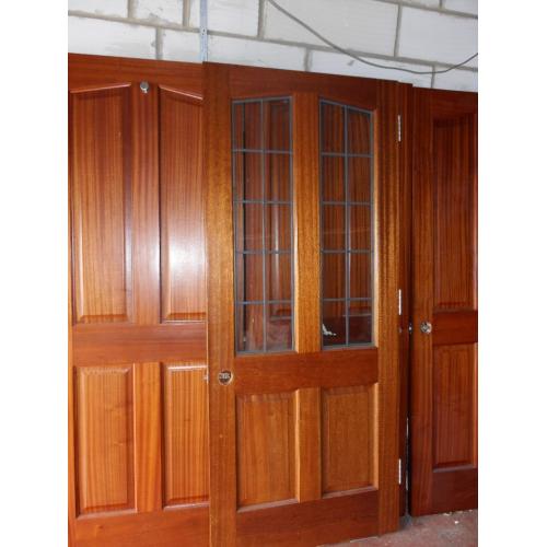 Mahogany doors.